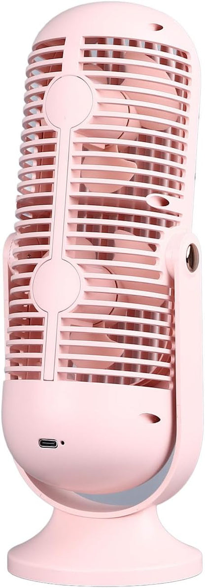 Table Tower Fan Portable USB Electric Cooling Fan with 5 Speeds Brushless Motor Standing Fans for Car Home Office (White)