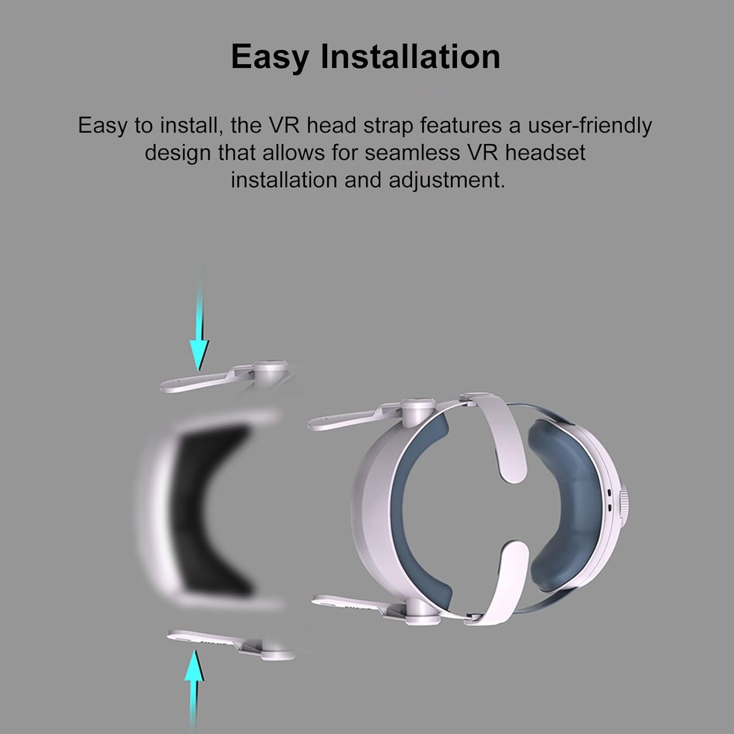 Strap Compatible with Meta Quest3 VR Headset 5000mAh 360° Wrap-Around Adjustable 180° Pressure Relief VR Accessories for Comfortable Wearing Enhanced User Experience Safe Reliable Charging Easy Insta