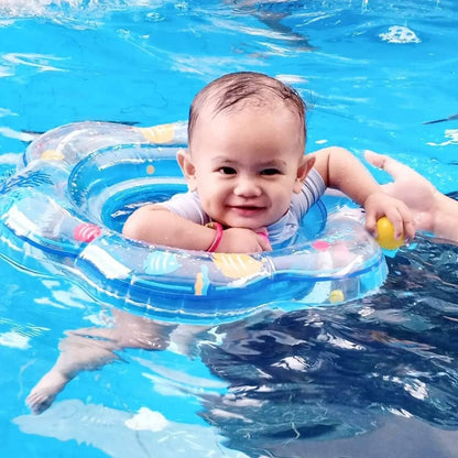 Baby Pool Floats, Inflatable Float Raft with Handle Safety Seat Double Airbag, Kids Swimming Ring Water Beach Floaties Party Toys, Toddler Swim Training for Infant of 4-48 Months
