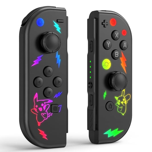 FFSTARYM Compatible with Nintendo Switch Controller, Switch Controllers for Switch/Lite/OLED, with/Dual Vibration/Motion/Wake-up/Screenshot, Black Gradient Glow