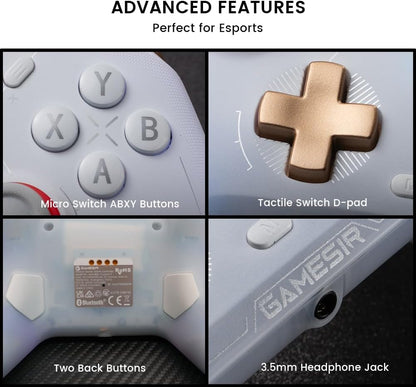 GameSir Cyclone 2 Wireless Gaming Controller for PC/Switch/iOS/Android with TMR Sticks, 1000Hz Polling Rate, RGB Lighting & Charging Dock – White