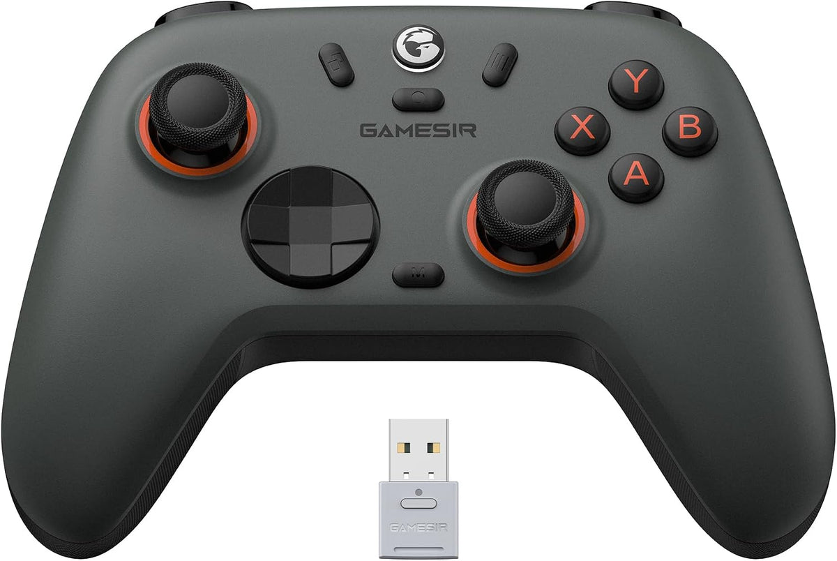 Wireless Bluetooth Game Controller for PC Switch Mobile Devices, 2.4GHz Gaming Gamepad with Hall Effect Joysticks, 1000Hz Polling Rate, Trigger Stops, Programmable Back Buttons, Turbo, Rechargeable Battery (White)