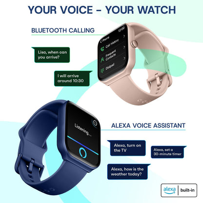 OCTANDRA Inspire VeryFit 1.95" Bluetooth Answer Call Alexa Smart Watch Body Energy Heart Rate HRV Oxygen Saturation Sleep Monitor Step Tracker IP68 Fitness Watches for Men Women (IDW16) (Pink)