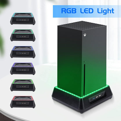 TechKen Cooling Fan Stand Dock for Xbox Series X, 3 Level Speed Fan Adjustable 3 Mode Colorful LED RGB Light Dock (Small)