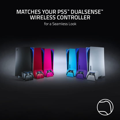 Razer Quick Charging Stand - Quick Charging Stand for PlayStation 5 Controller (Quick Charge, Curved Cradle Design, Powered by USB, One-Handed Navigation) Cosmic Red