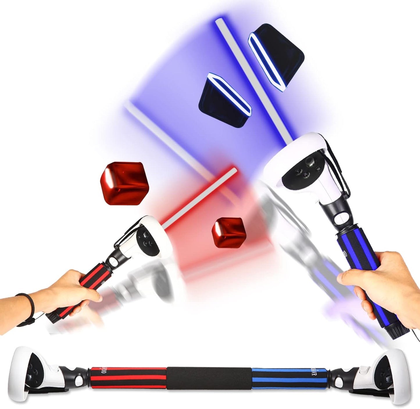 For Oculus Quest 2 Accessories VR Games Handles Extension Grips,2 in 1 Upgraded Multipurpose VR Game Beat Saber Handles for Playing Beat Saber Game