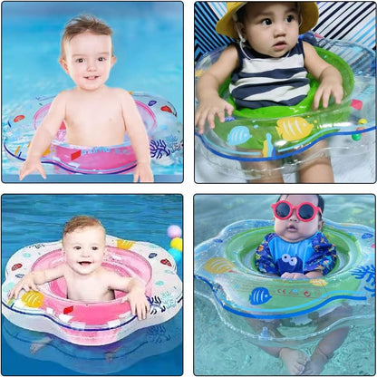 Baby Pool Floats, Inflatable Float Raft with Handle Safety Seat Double Airbag, Kids Swimming Ring Water Beach Floaties Party Toys, Toddler Swim Training for Infant of 4-48 Months