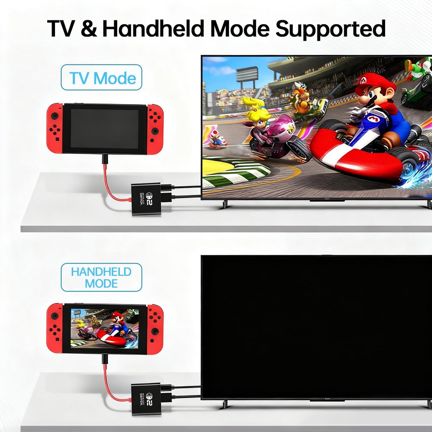 Switch Dock, 4K@60Hz Switch Docking Station 3 in 1 Switch Travel Dock with HDMI USB 3.0 PD100W Charing Port for Nintendo Steam Decck MacBook Laptop NOT for Switch2