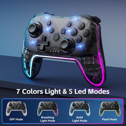 Wireless Gaming Controller Compatible with Switch, PC, iOS and Android, Ergonomic Gamepad, Responsive Buttons, Precision Joystick