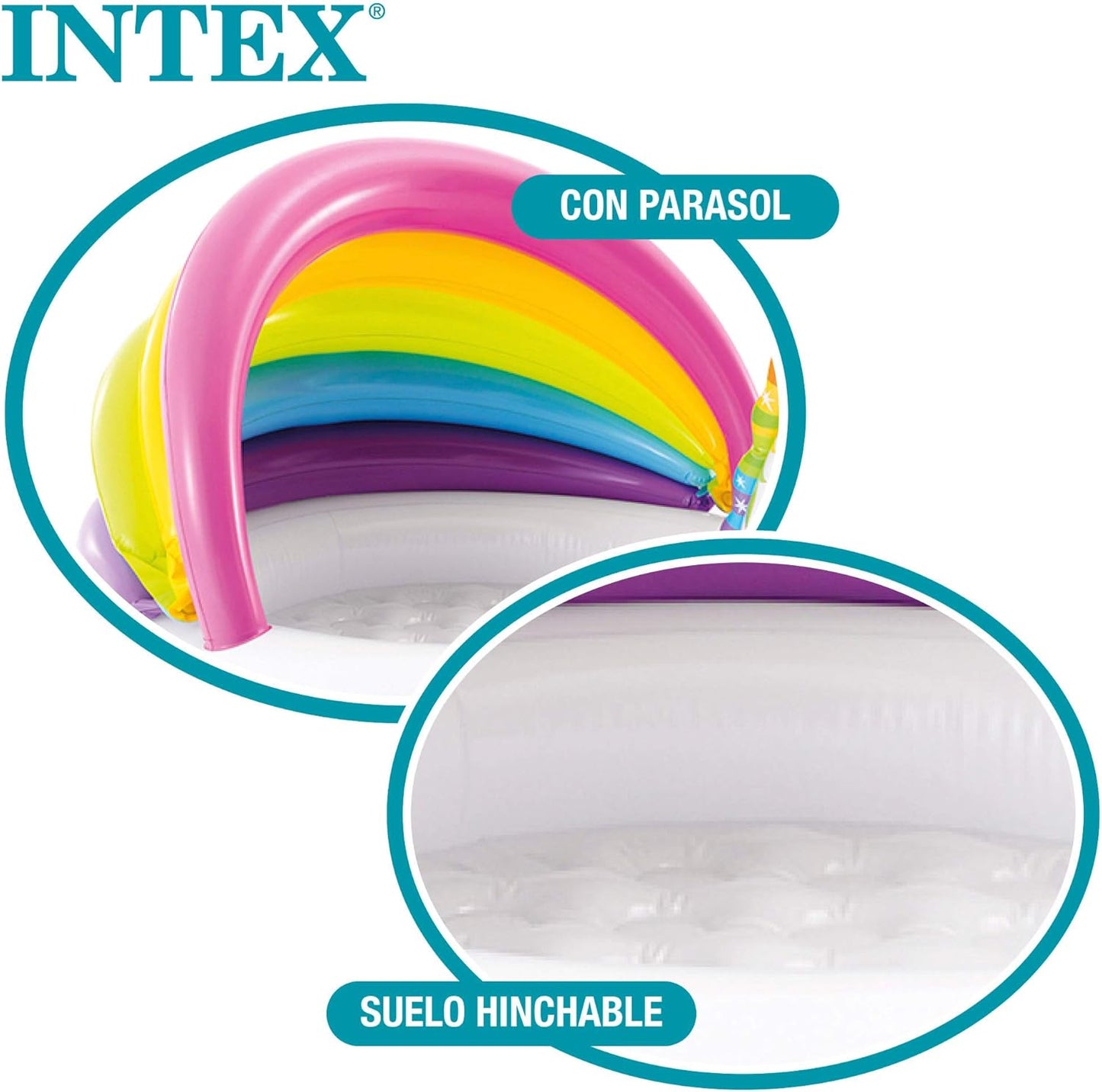 INTEX 57113NP - Unicorn Baby Pool, Ages 1-3, Size 1.27mx1.02mx69cm