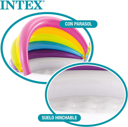 INTEX 57113NP - Unicorn Baby Pool, Ages 1-3, Size 1.27mx1.02mx69cm