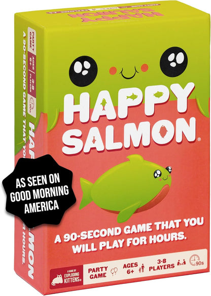 Exploding Kittens Happy Salmon by Exploding Kittens - Card Games for Adults Teens and early-stage - Fun Family Games