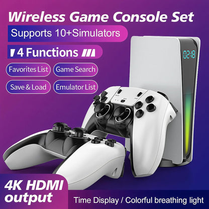 Retro handheld model – 2025 Upgraded Mini Plug and Play Video Game System with 10K+ Classic Games, 12 Emulators, 2 Wireless 2.4G Controller, 4K HD Output