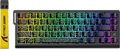 ATTACK SHARK X68 HE Rapid Trigger Mechanical Gaming Keyboard 60% Wired TKL with Adjustable Actuation,Hall Effect snap-fit Switch,8KHz Polling Rate,RGB Backlit,Top Mount for PC Mac Esport Gamer(Black)