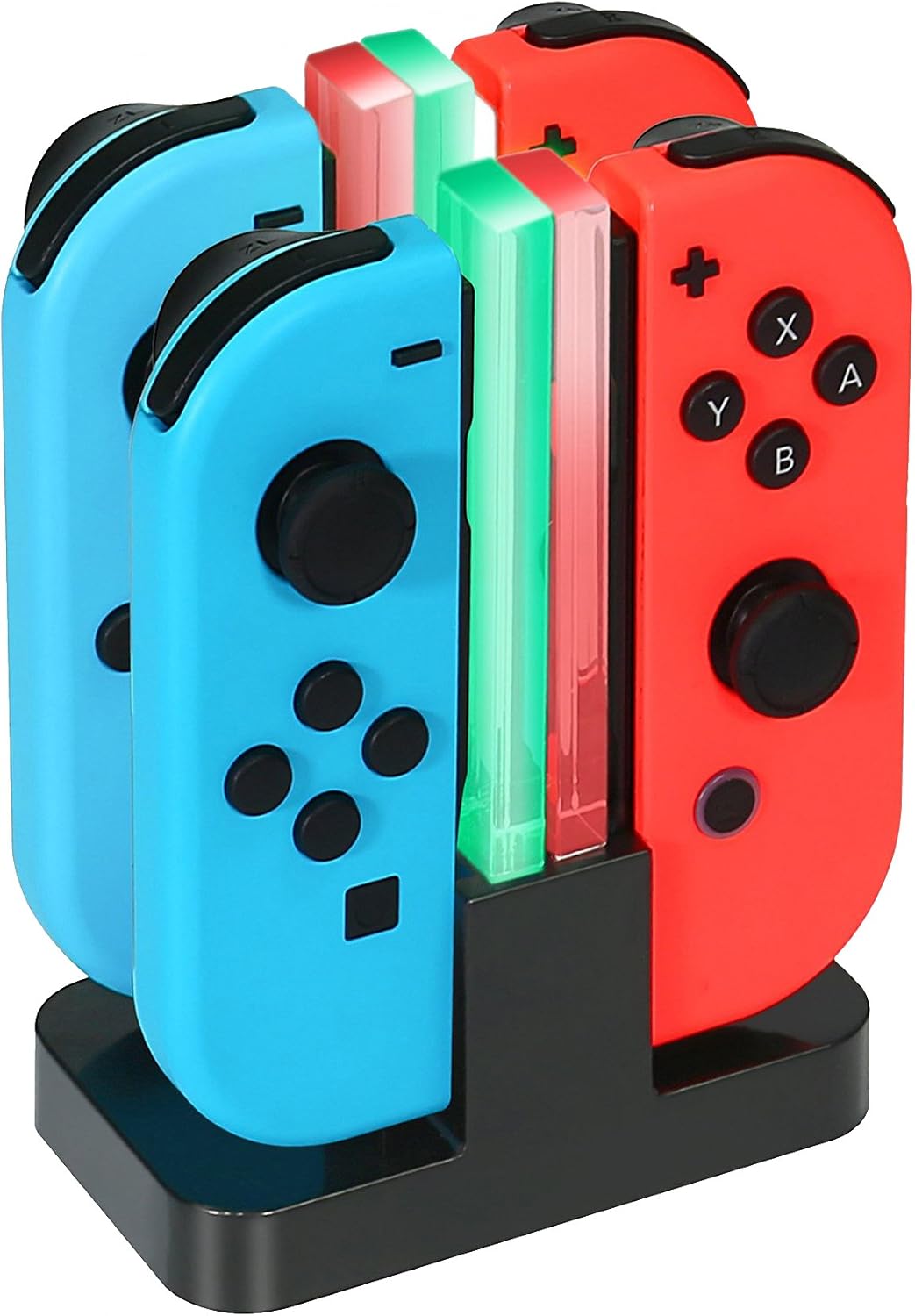 4-in-1 Charging Dock for Nintendo Switch Joy-Con Controllers, Fast Charge Station with USB-C Charging Cable, Black