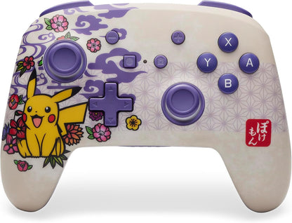 PowerA Enhanced Wireless Controller for Nintendo Switch, Switch Lite & OLED Model, Rechargeable Bluetooth Gamepad with up to 30 Hours of Play Time, Official: Pokémon Blossom