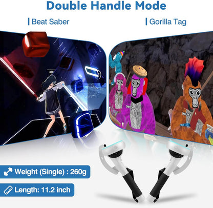 Beat Saber Handles Extension Controllers Grips for Meta Oculus Quest 2, Long Stick Arms for Golf Club Attachment Accessories Get More Hitting Skills and Scores, Enhance VR Games Experience