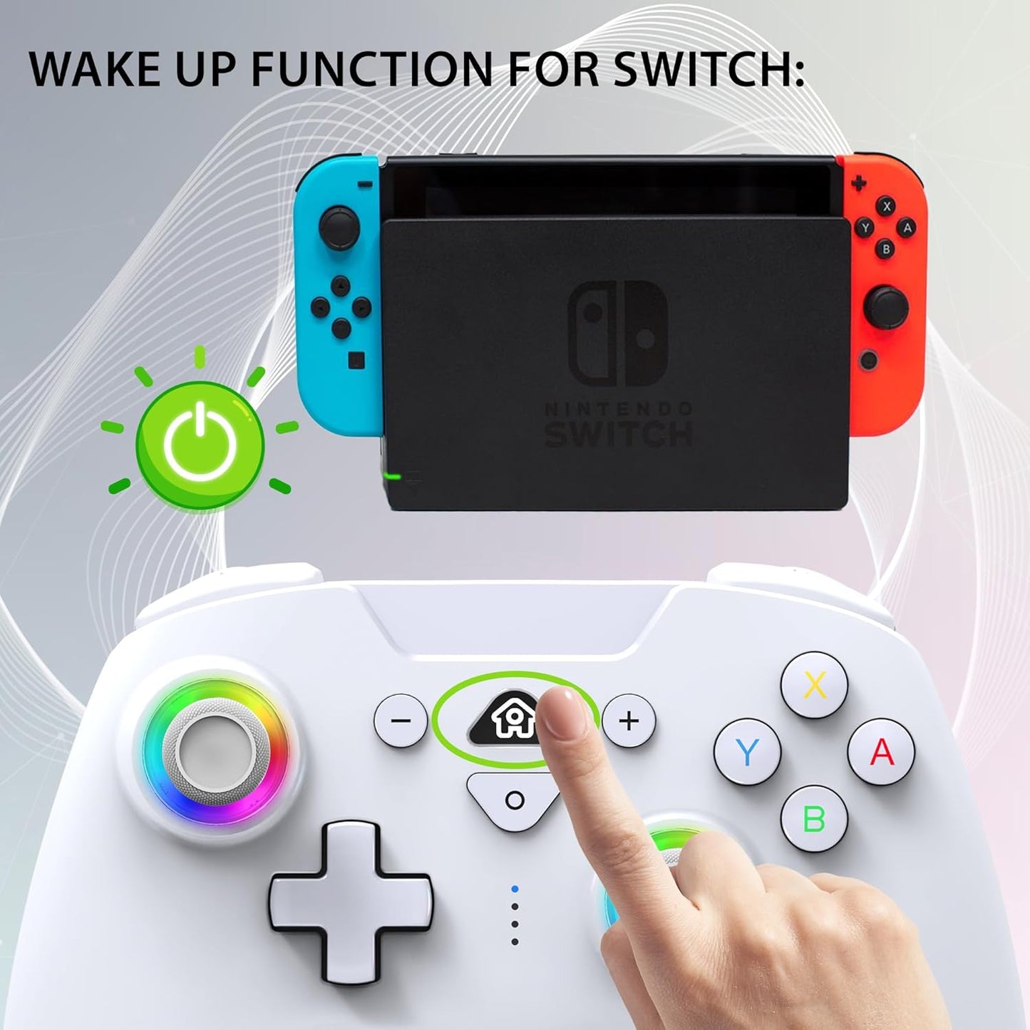 Subsonic Wireless Led Controller White for Nintendo Switch/Nintendo Switch
