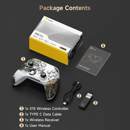 Wireless PC Gaming Controller, Hall Effect Joysticks Gamepad, Ergonomic Design, Precision Controls, Responsive Buttons