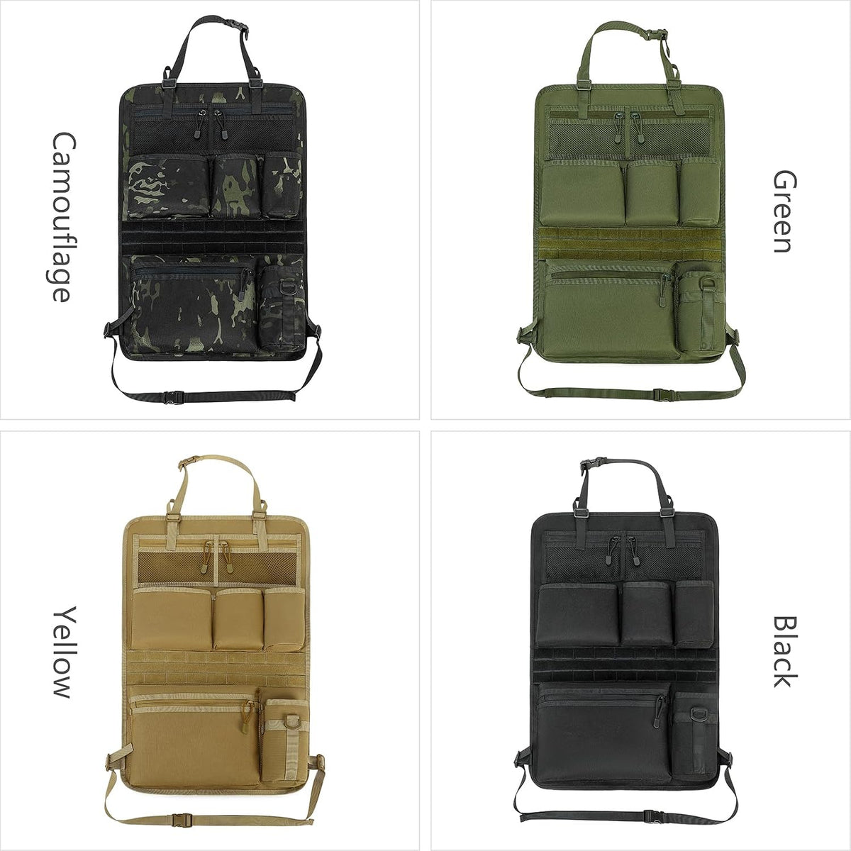 Tactical Car Back Seat Organiser, Back of Car Seat Storage Organizer for SUV/Truck/Sedan (Style V)