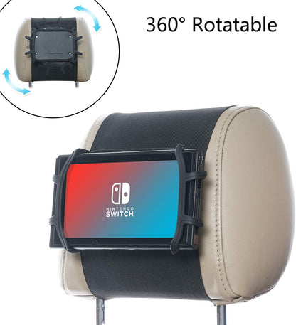 TFY Car Headrest Mount Silicon Holder for Game Machine Nintendo Switch and Other Tablets