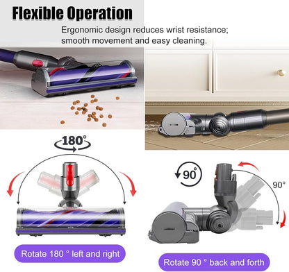 Quick-Release Roller Motorhead Cleaner Compatible with Dyson V7 V8 V10 V11 V15 Vacuum Cleaner Animal Absolute Models Cleaner Head Replacement Part Accessories Electric Head for Hardwood Floor Carpets