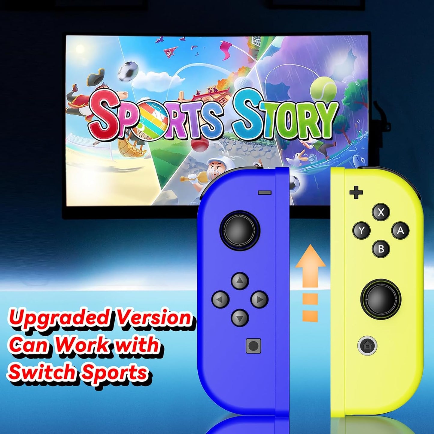 Wireless Left & Right Controllers Compatible with Nintendo Switch, Motion Control, Dual Vibration & Wake-Up Function (Gold)