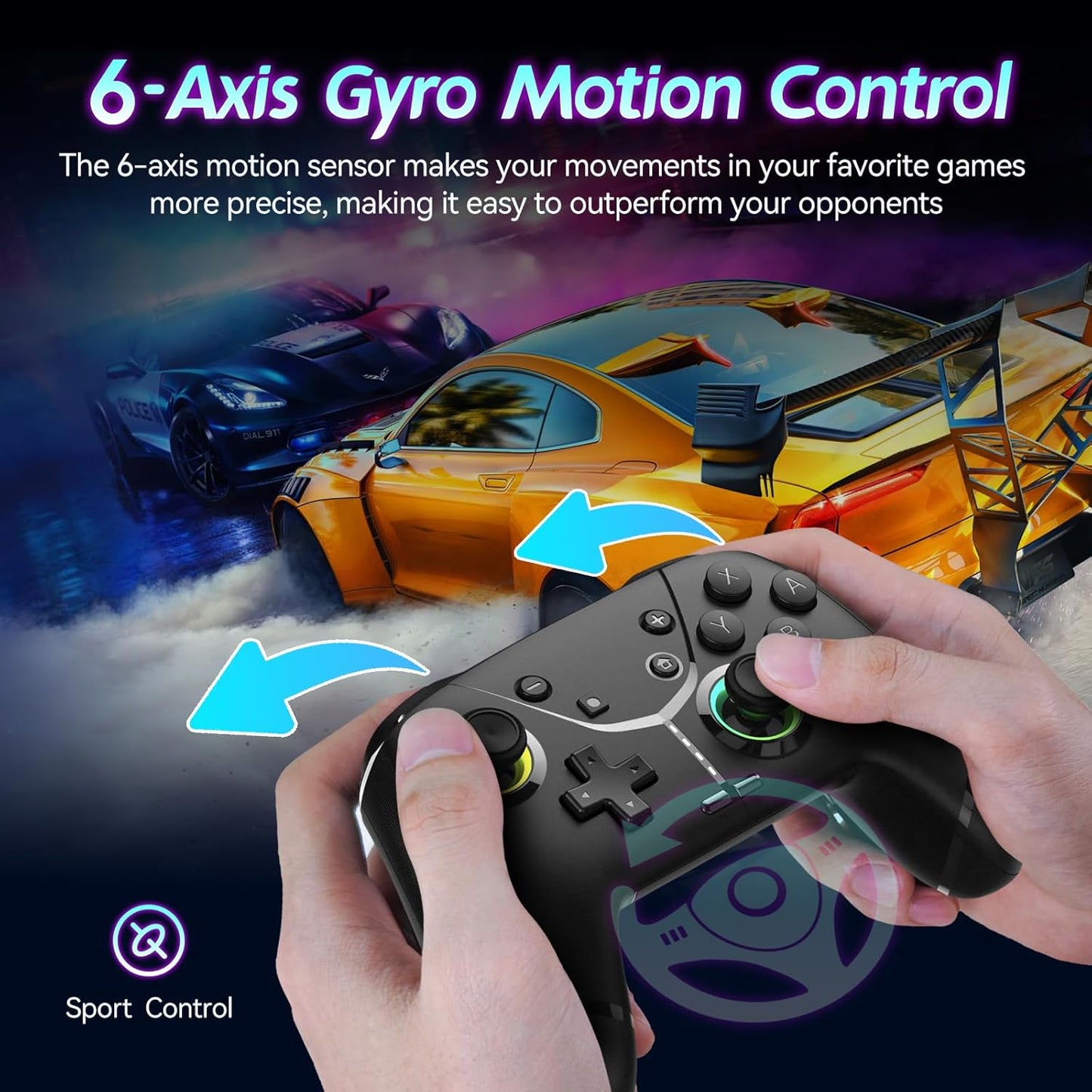 Switch Controller, Wireless Pro Controller for Nintendo Switch 2/Switch/Lite/OLED, Bluetooth controllers Compatible with iPhone/Mac/iPad/iOS/Android/Phone/PC/Steam and TV with Programming/RGB4