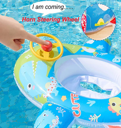 Cute Child Kids Inflatable Pool Float PVC Summer Swim Float Air Bed Lake Boat Swimming Floats with 2 Handles Surfing Raft Bodyboard Floating Mattress Seat Swim Ring for Girls Boys 1-5 Years