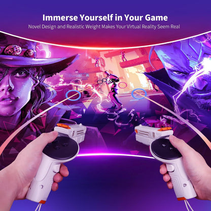AMVR VR G-un Stock Attachment Compatible with Quest 3s/Quest 3 Accessories, Weighted P-istoI Grip Enhance FPS Game Experience Holding Feel, VR Accessories for Anti Slip Handle Shell Cover Protector