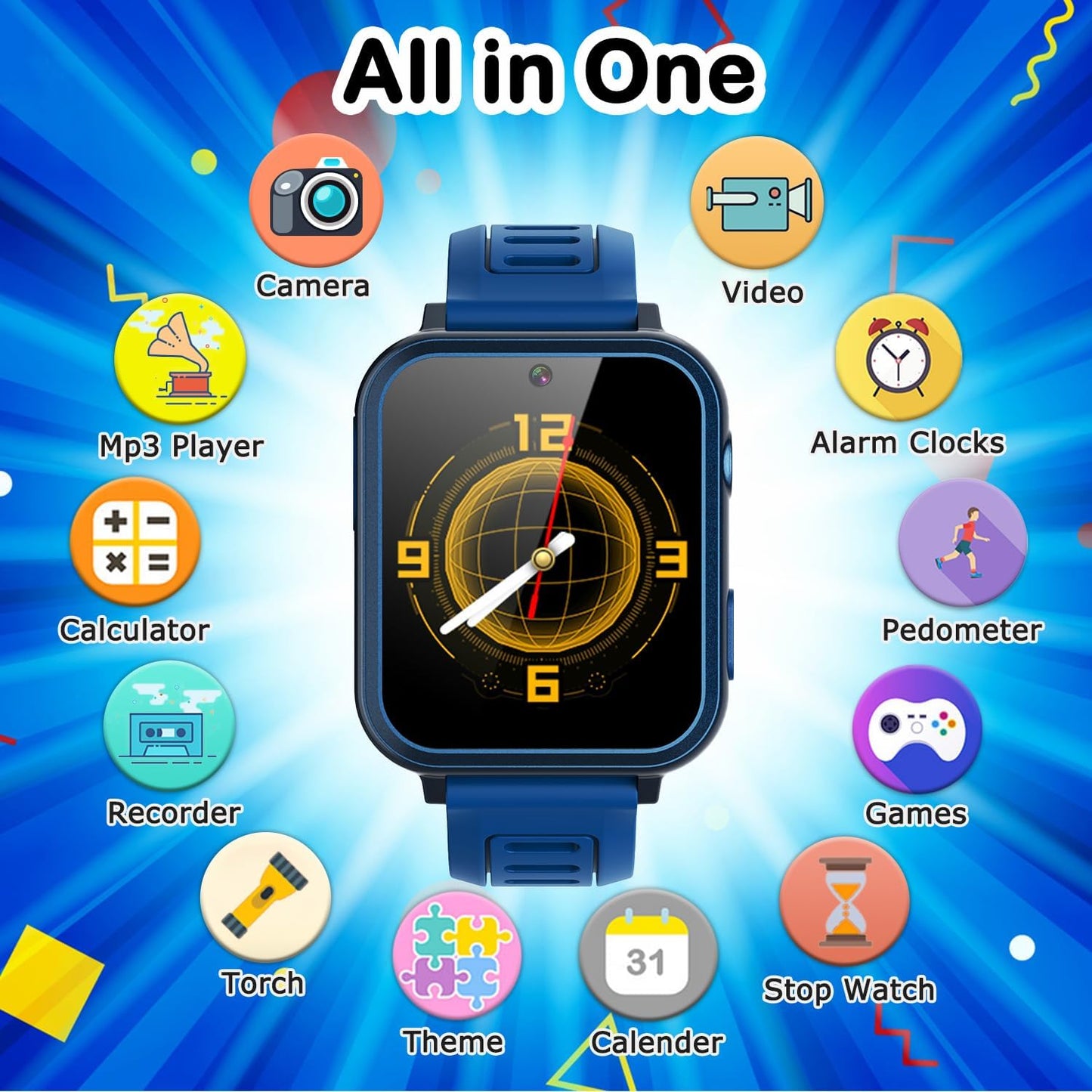 Kids Smart Watch Boys Girls Watch Toddler Watch Birthday Gifts for 6-10 Years Old Boys Toys for 3-8 Year Old Boys