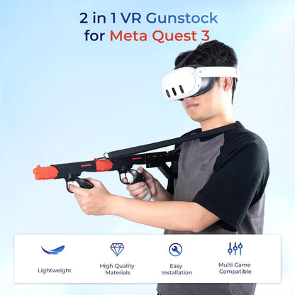 LICHIFIT snap-fit VR Machine blaster/Pistol Model Controller Holder for Meta Quest 3 Handle Quick Release blasterstock Bracket Stand for Oculus Quest 3 Shooting Game Accessories