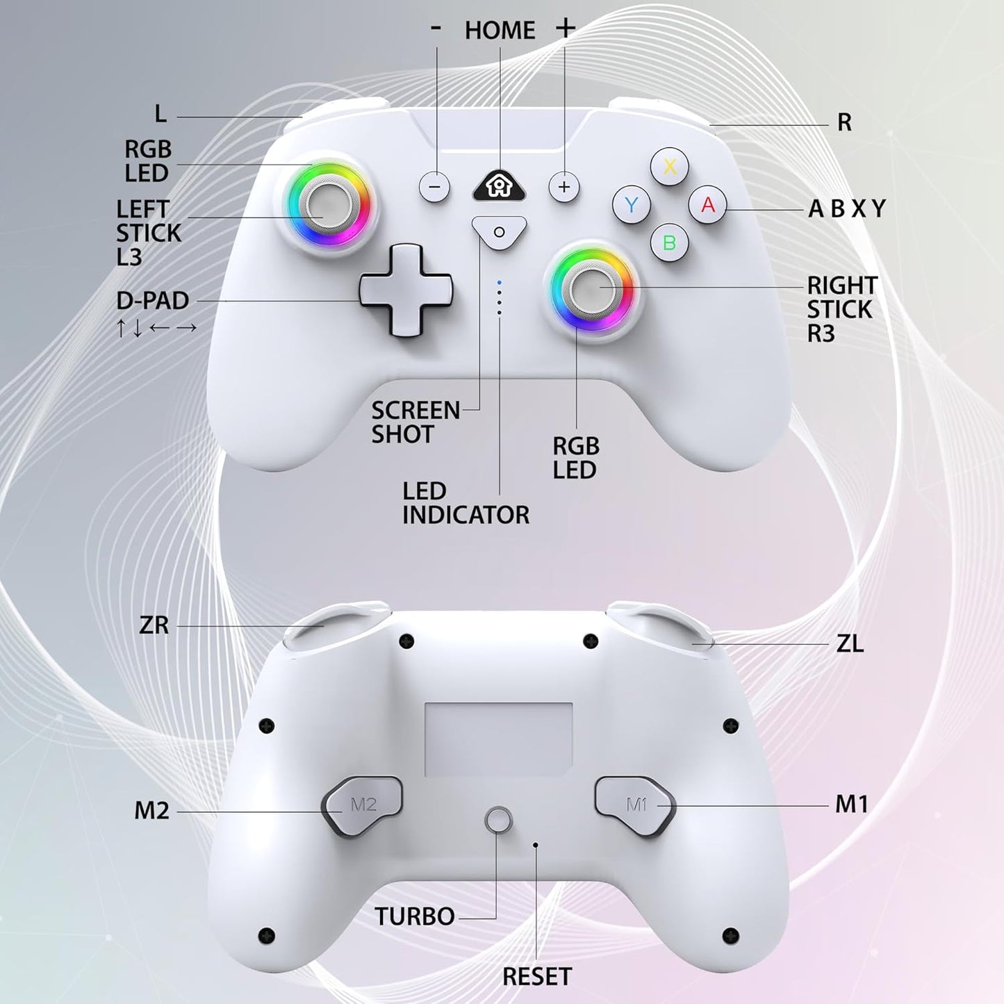 Subsonic Wireless Led Controller White for Nintendo Switch/Nintendo Switch