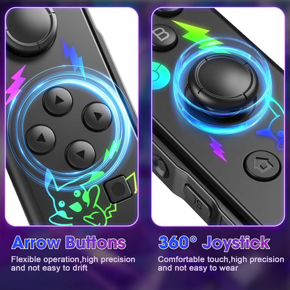 FFSTARYM Compatible with Nintendo Switch Controller, Switch Controllers for Switch/Lite/OLED, with/Dual Vibration/Motion/Wake-up/Screenshot, Black Gradient Glow