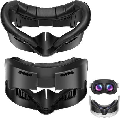 VR Face Cover Pad, Facial Interface Compatible with Meta/Oculus Quest 3 Accessories, Soft PU Face Cushion as Replacement for Quest 3, Cotton Face Cushion as Replacement for Meta Quest 3 Accessories