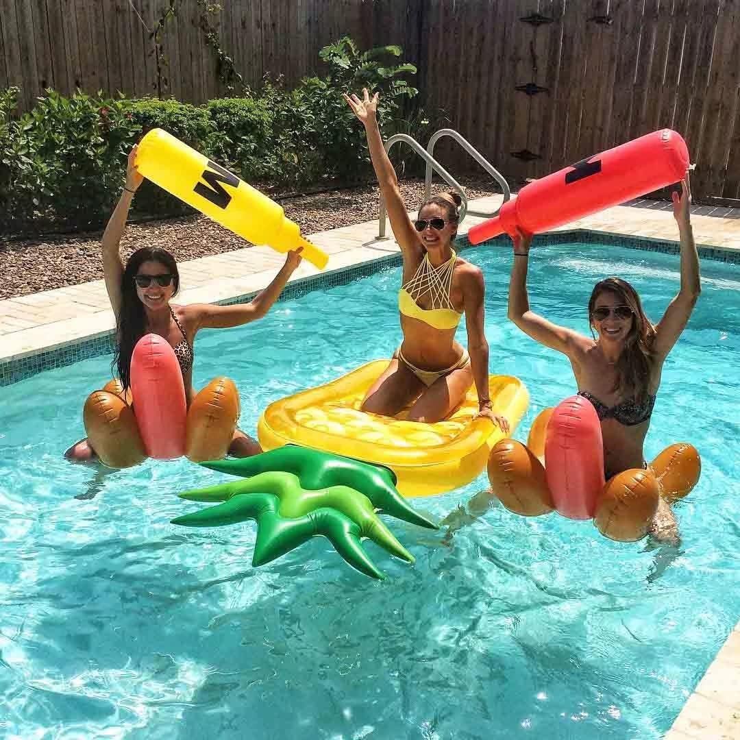 VICKEA Inflatable Pool Floats for Kids and Adults, Large Water Inflatable Pineapple Pool Float for Swimming Pool