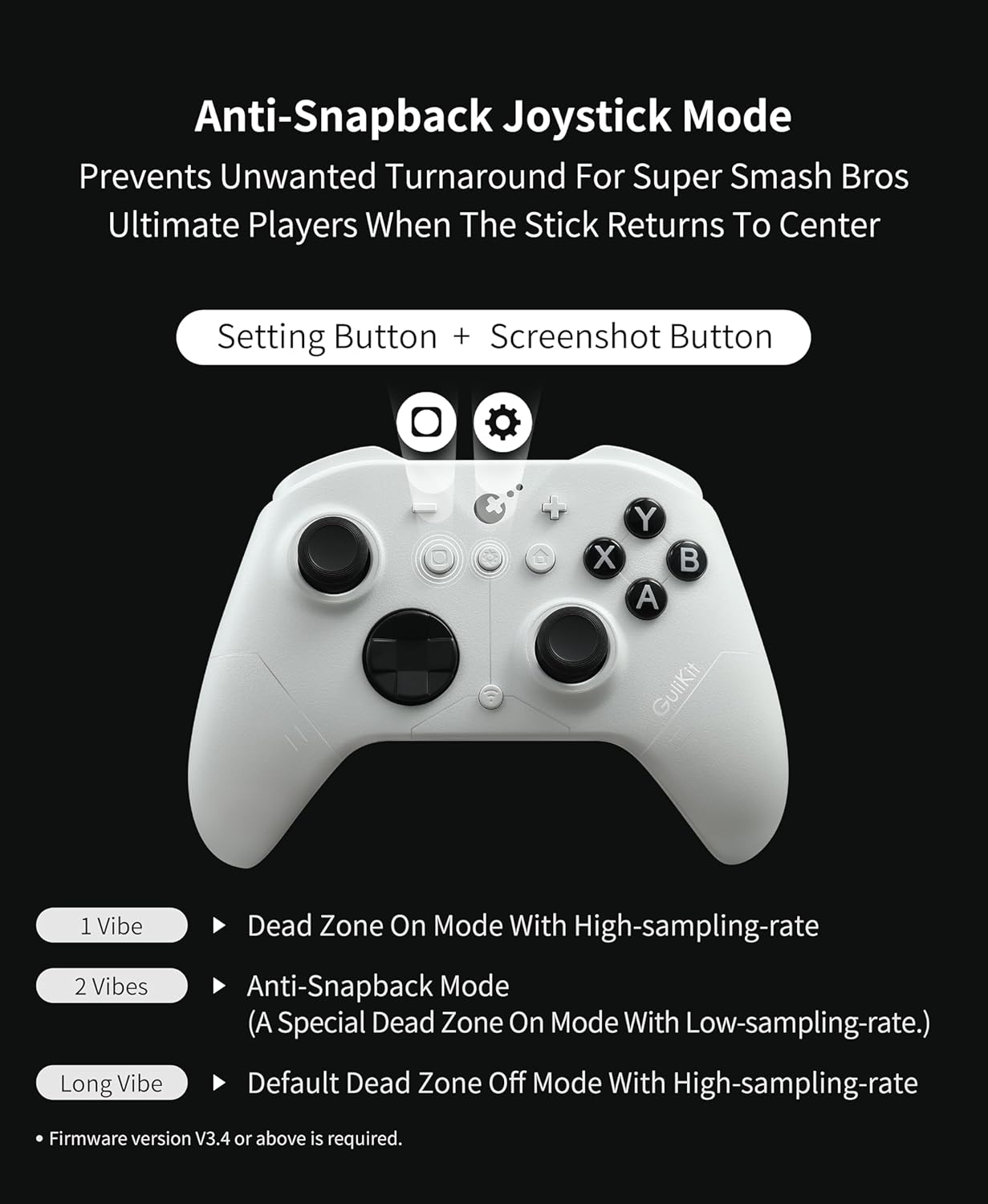 GuliKit ES PRO Fastest Wireless E-sports PC Game Controller with Lowest Wireless Latency 3.25ms, 4000-level Anti-Drift snap-fit TMR Joysticks, Compatible with Windows/Switch/Android/Switch 2 Wake-up