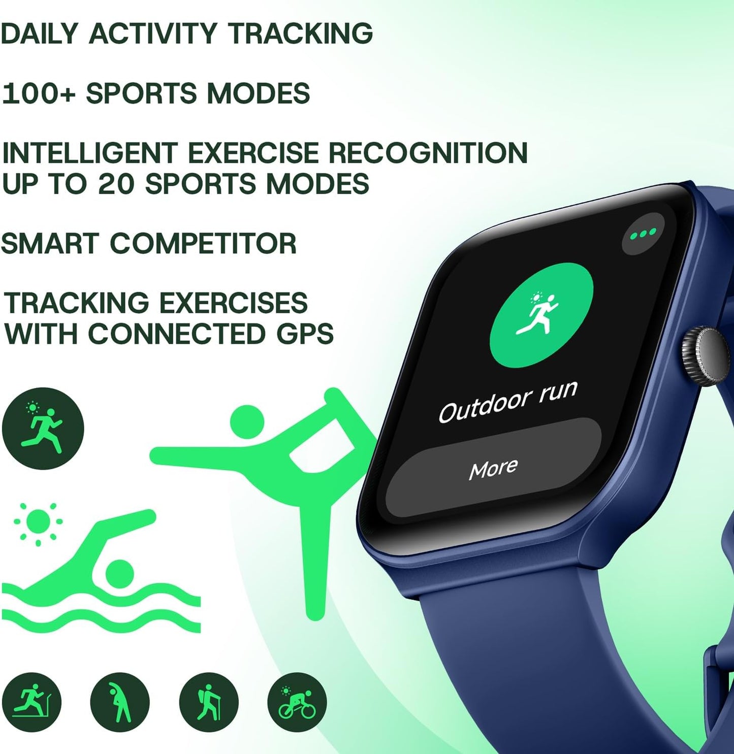 OCTANDRA Inspire VeryFit 1.95" Bluetooth Answer Call Alexa Smart Watch Body Energy Heart Rate HRV Oxygen Saturation Sleep Monitor Step Tracker IP68 Fitness Watches for Men Women (IDW16) (Pink)