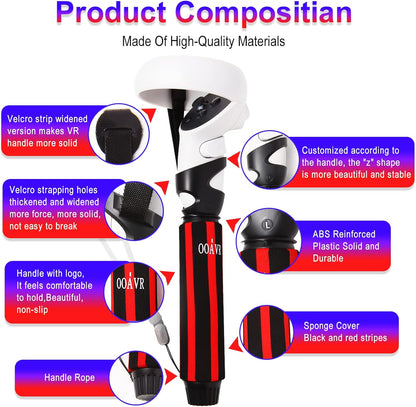 For Oculus Quest 2 Accessories VR Games Handles Extension Grips,2 in 1 Upgraded Multipurpose VR Game Beat Saber Handles for Playing Beat Saber Game