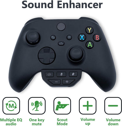 Mcbazel Headset Adapter for Xbox Series X/S Stereo Headset Audio Adapter with Volume Adjustment for Xbox One with 3.5mm Jack Controllers/Xbox Series X & Series S,Xbox ONE/ONE S Controllers - Black