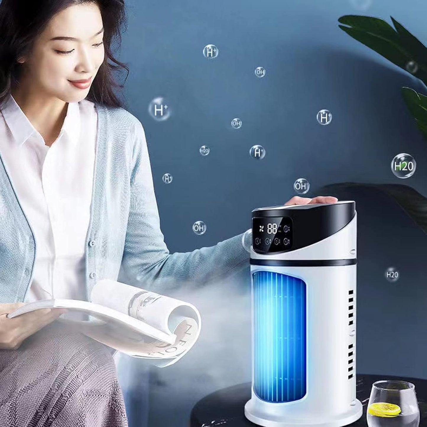 Portable Air Conditioner Desk Cooling Fan Personal Air Cooler for Indoor Outdoor