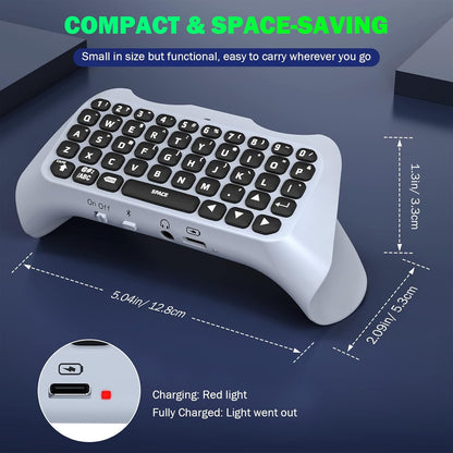 MoKo Green Backlight Keyboard for PS5 Controller, PS5 Wireless Mini Keyboard Chatpad for Playstation 5 Controller, Keypad Built-in Speaker with 3.5mm Audio Jack for Messaging and Game Live Chat, Black