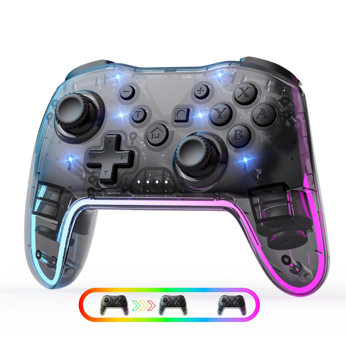 Wireless Gaming Controller Compatible with Switch, PC, iOS and Android, Ergonomic Gamepad, Responsive Buttons, Precision Joystick