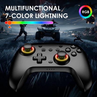 2 Pack Wireless Controllers with Charging Dock Compatible with Nintendo Switch 2, Nintendo Switch, Switch Lite, Switch OLED, PC, RGB Lighting, Wake-Up Function, Motion Control, Dual Vibration, Turbo, Screenshot