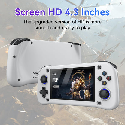 2025 New Retro handheld model,Portable Handheld Video handheld model ，4.3 inch IPS Screen with 64GB Card 15000 Games,20+ emulators& Linux System (White, 64)