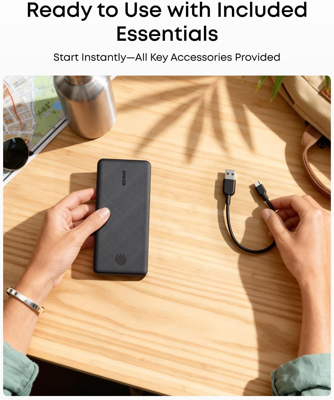 Anker Power Bank, Compact Portable Charger 10,000mAh, One of The Slimmest and Lightest Battery Pack with High-Speed USB C Input & Output for iPhone 17/16 Series, iPad, Samsung Galaxy, Pixel, and More