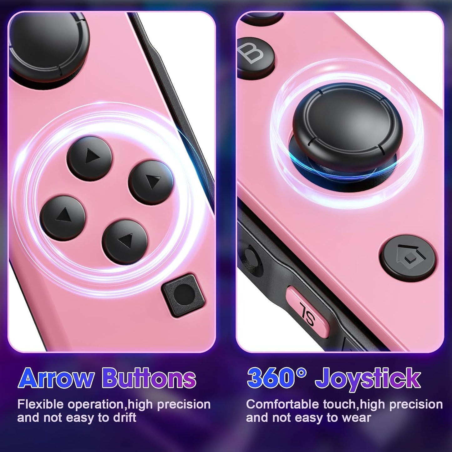 Wireless Controller Compatible with Nintendo Switch, Left & Right Game Controllers with Dual Vibration, Motion Control & Wake-Up Function