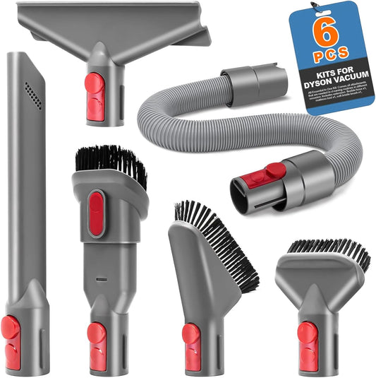 6 Pieces Vacuum Cleaner Accessories Compatible with Dyson V7 V8 V10 V11 V12 V15 Vacuum Attachment Kit Absolute Detect Cyclone Fluffy Mattress Outsize Cleaner Replacement Brush Tools