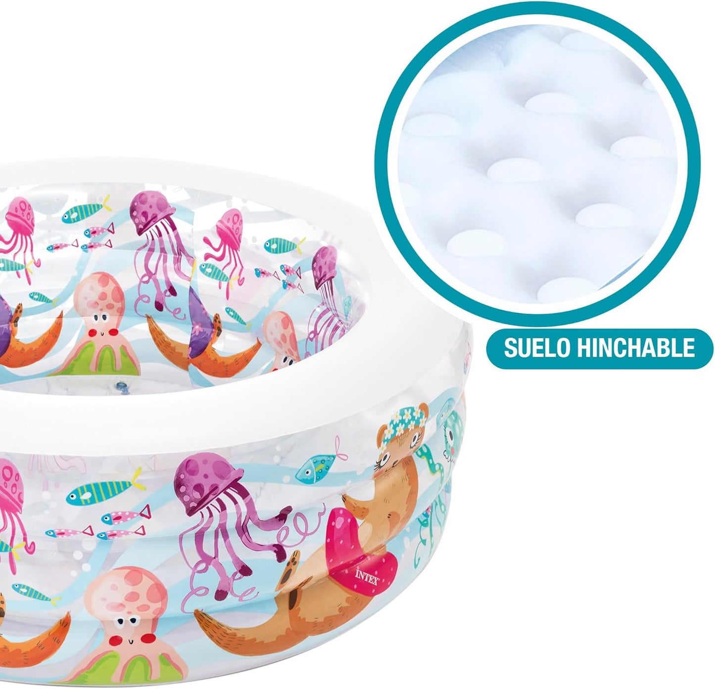 INTEX 58480NP - Fishy Fun Pool, W/ Infl. Floor, Ages 6+, Size 1.52mx56cm