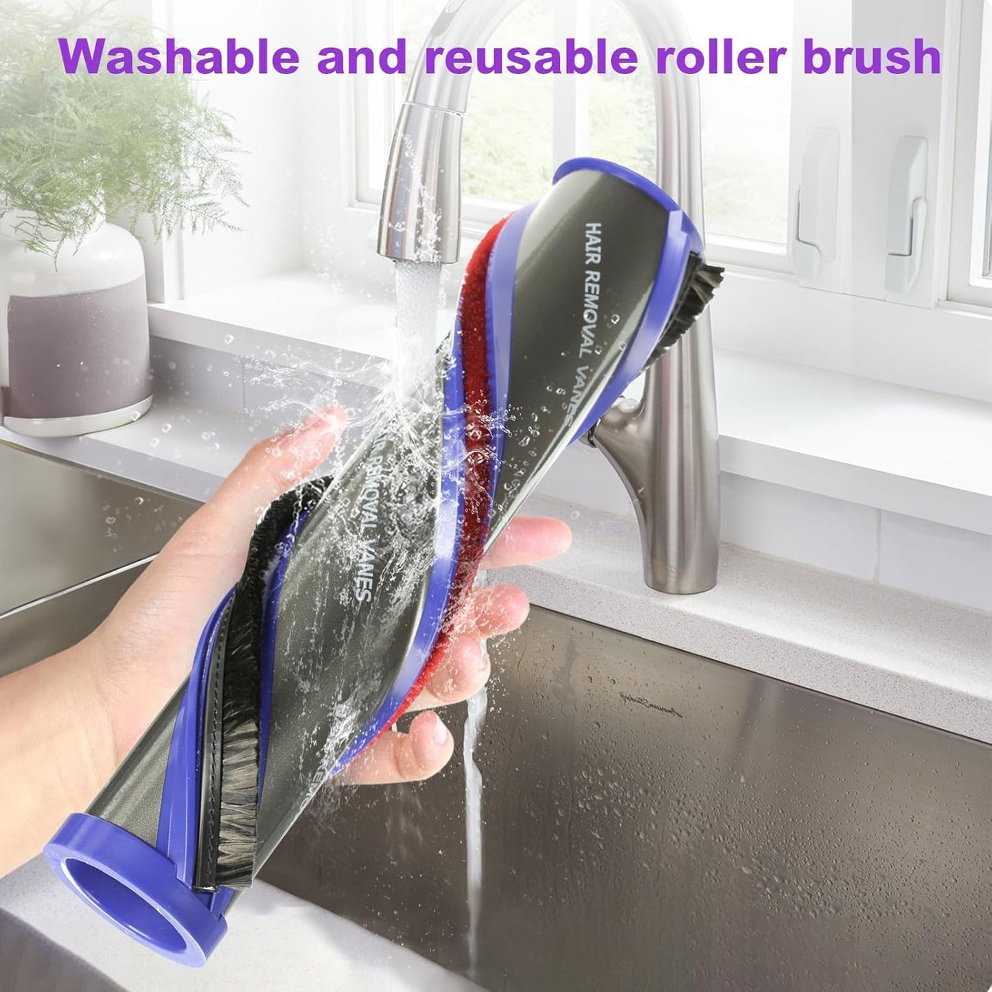 High Torque Brush Head Replacement Vacuum Attachment for Dyson V11 V15 V10 V8 V7,Vacumm Head with Anti-Tangle and Adjustable Suction Compatible with Dyson Parts NO. 970100-05 & 970100-04
